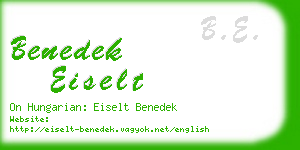 benedek eiselt business card